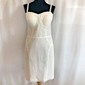 Rebecca Minkoff White Square Eyelet Dress - Size 6 Small